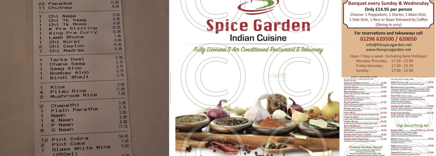 Spice Garden Menu