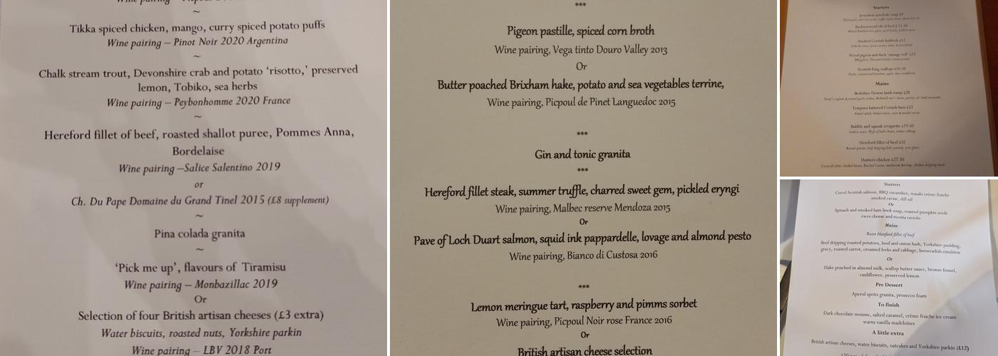 The Chequers Inn Menu