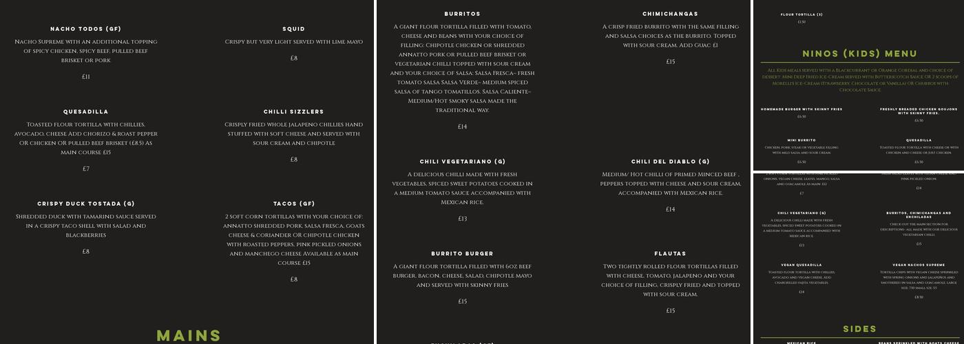 Acapulco Restaurant Menu