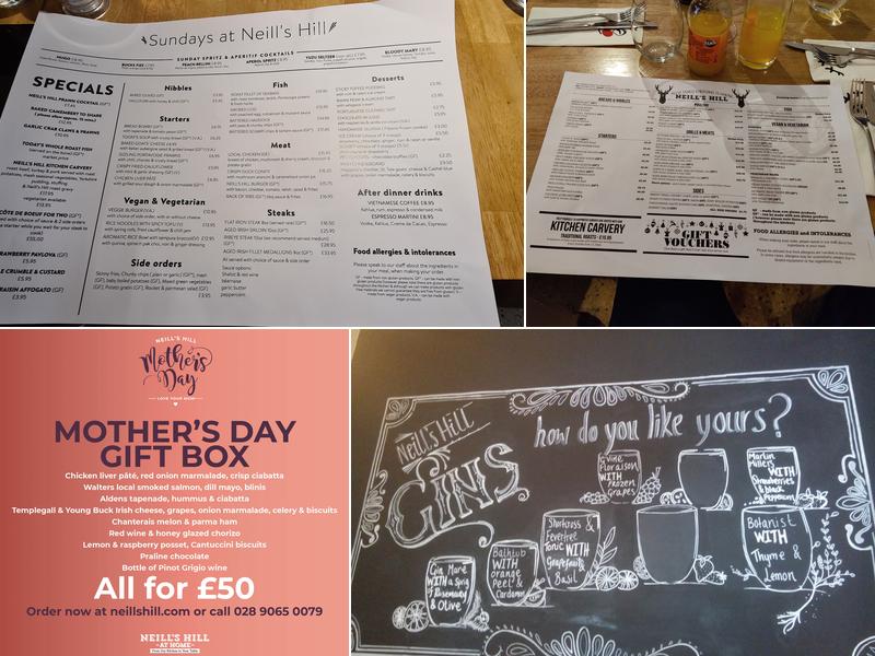 Neill's Hill Brasserie Menu