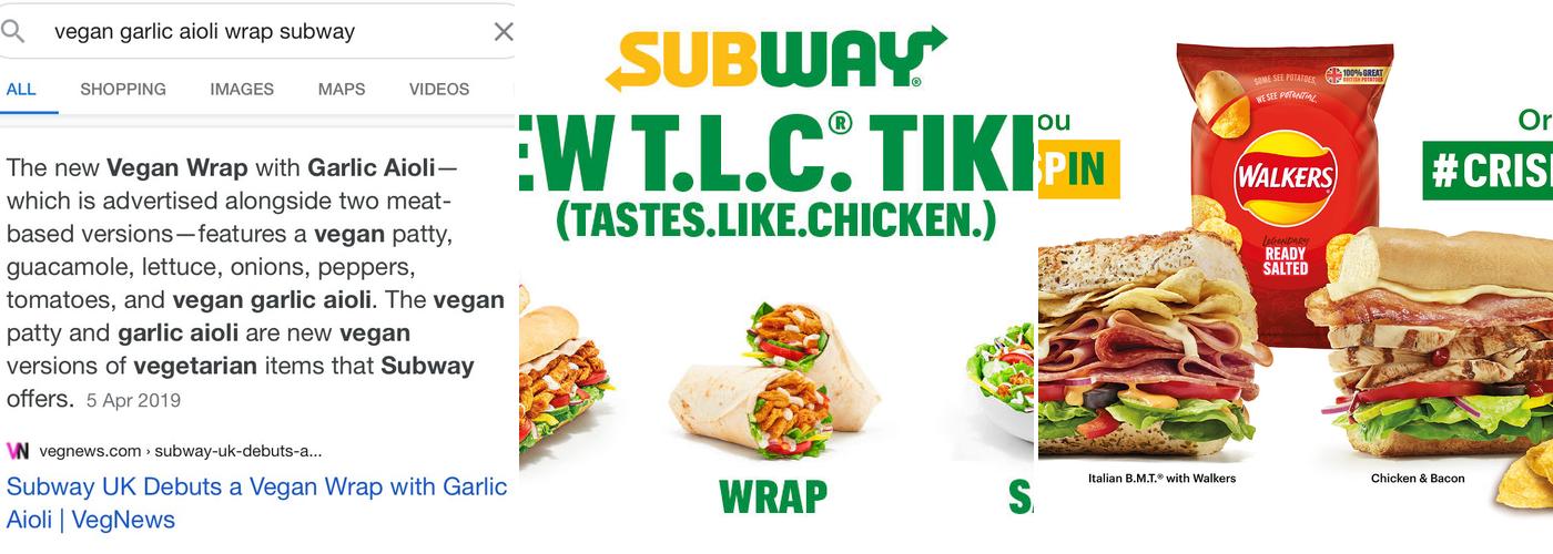 Subway Menu