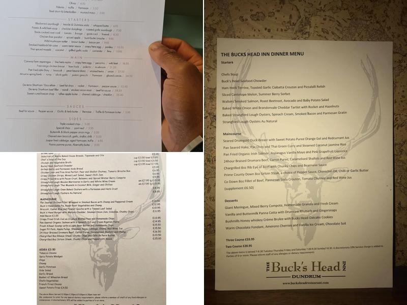 Buck's Head Inn Menu