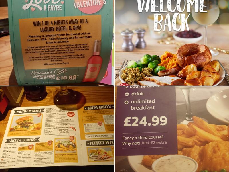 Burleydam Brewers Fayre Menu