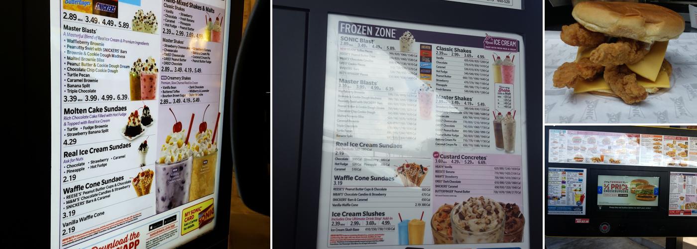 Sonic Drive-In Menu