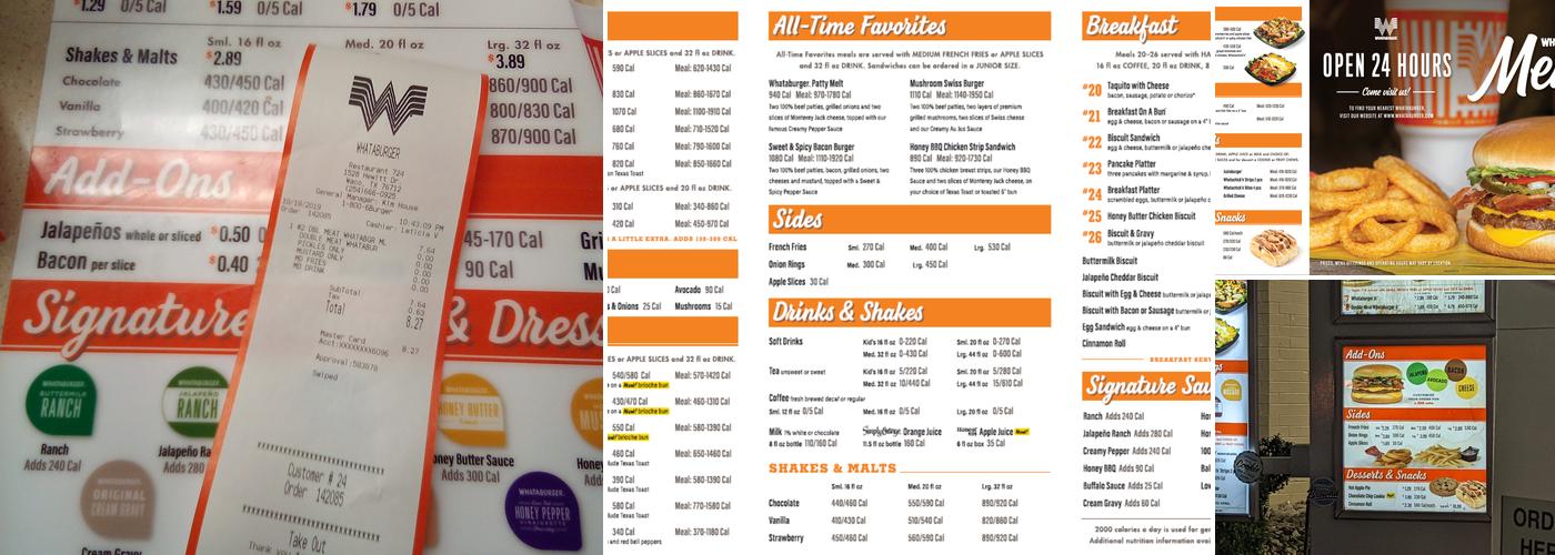 Whataburger Menu