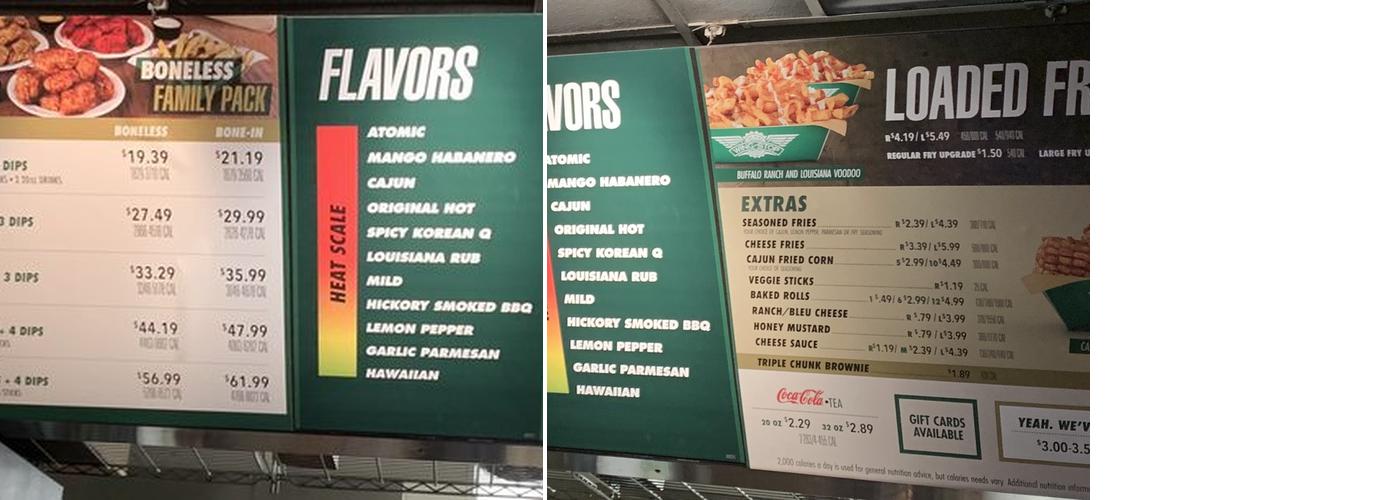 Wingstop Menu