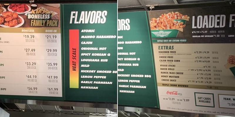 Wingstop Menu