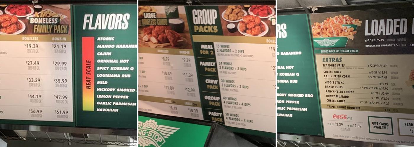 Wingstop Menu