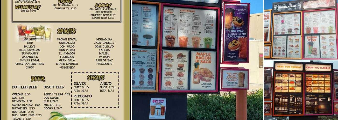 Dunkin' Menu