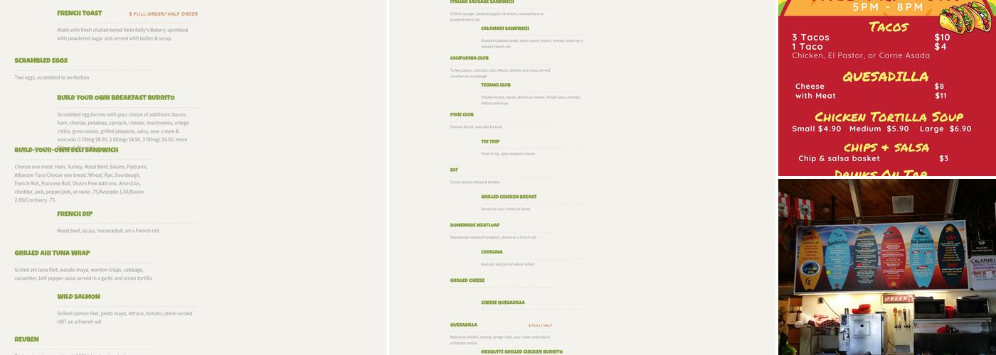 Pixie Deli and Good eats Menu