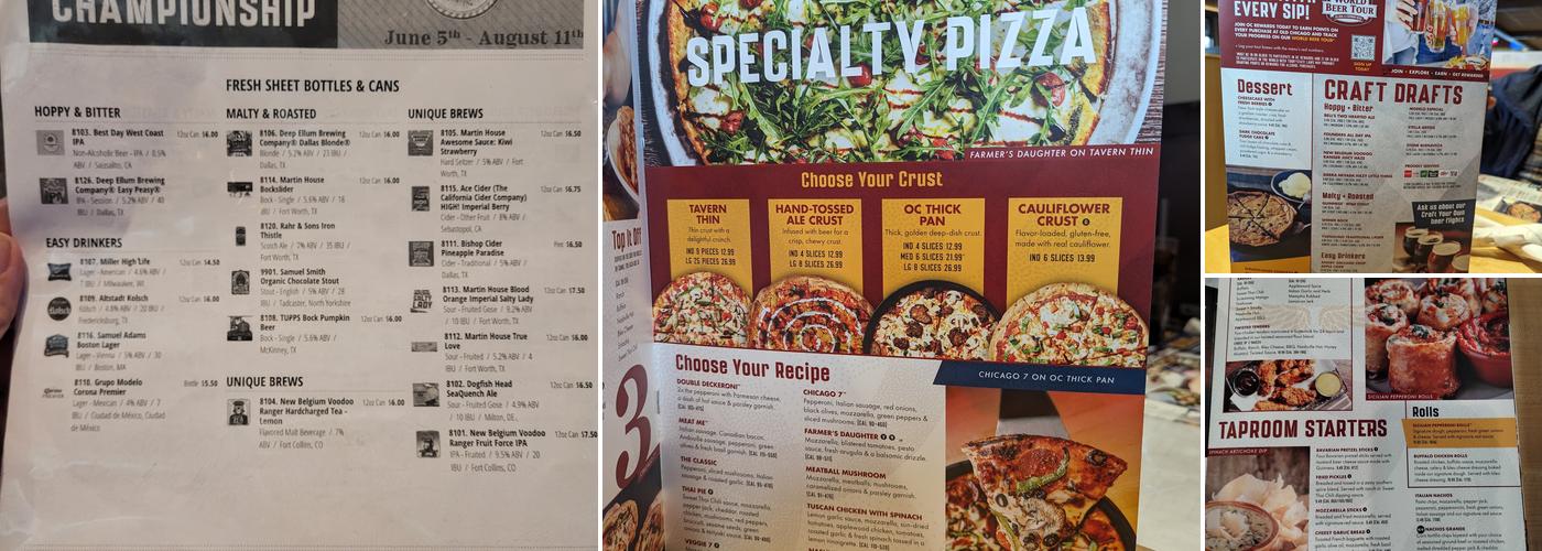 Old Chicago Pizza + Taproom Menu