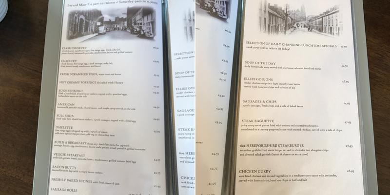 Ellie's Restaurant Menu