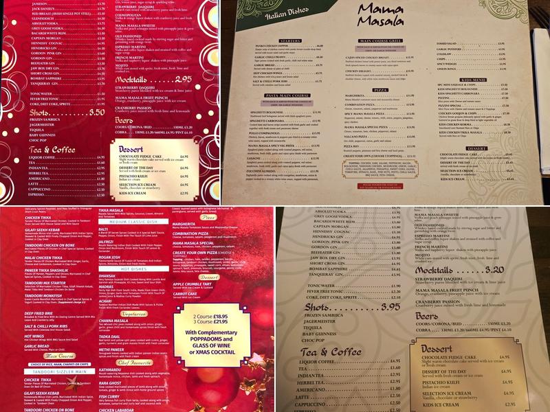 Mama Masala Menu