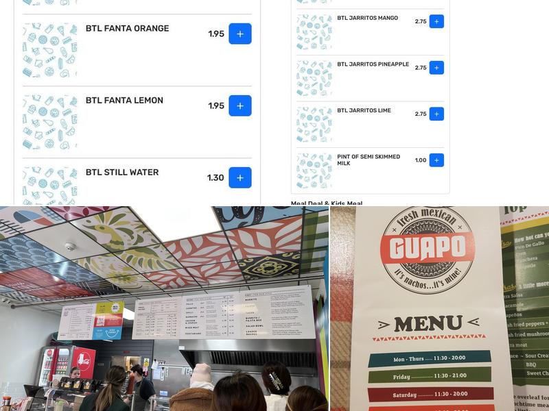 Guapo Fresh Mexican Menu