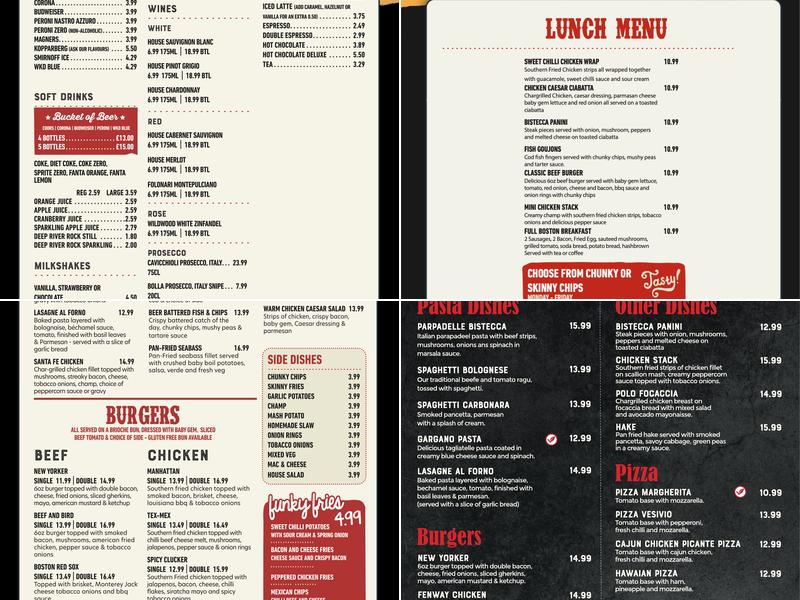 Boston Grill Menu