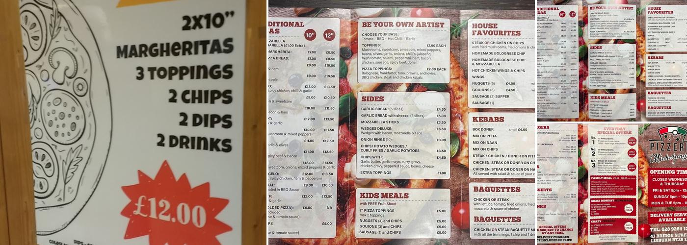 Michelangelo Pizzeria Menu