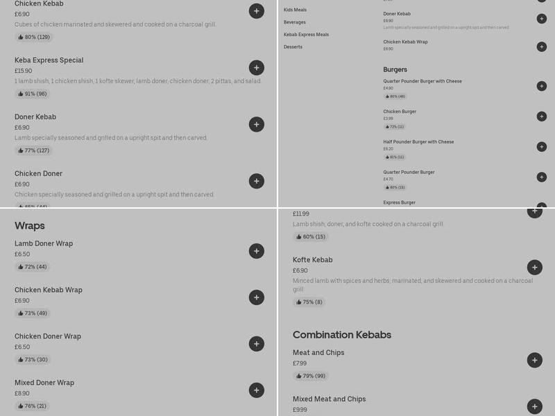 Kebab Express Menu