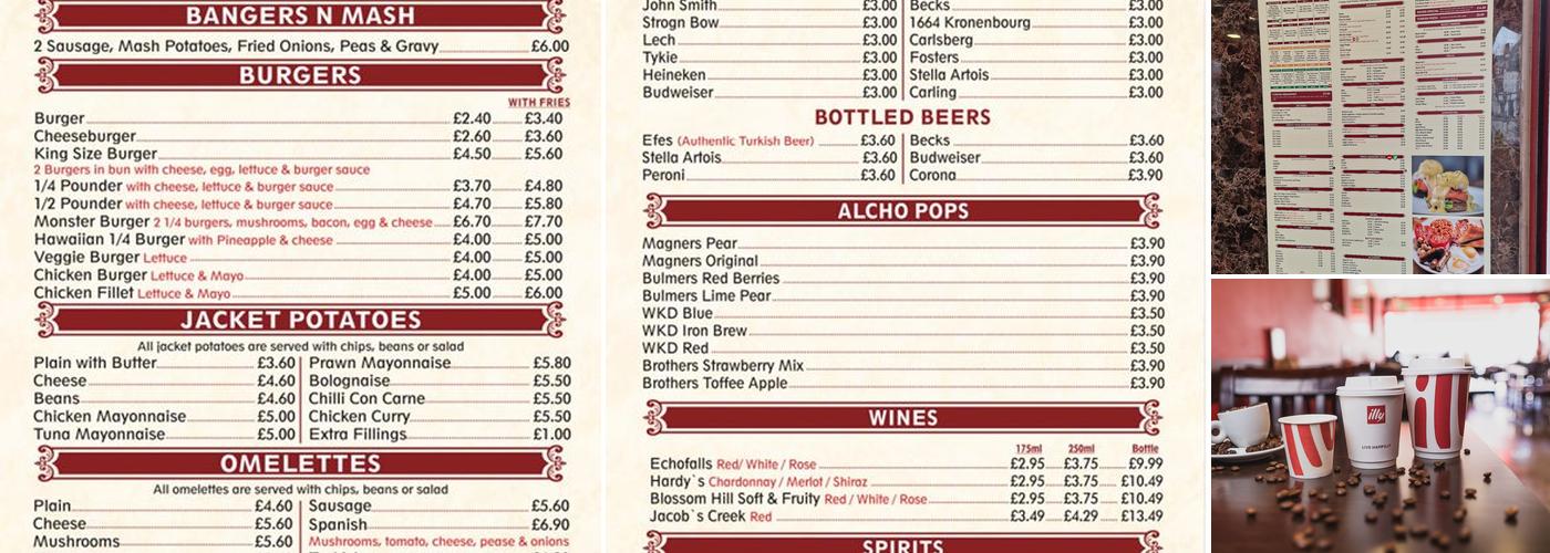 Illy Cafe Bar Restaurant Menu