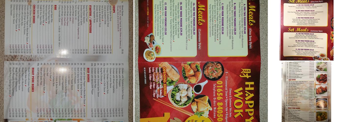 Happy Wok Menu