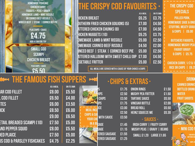 The Crispy Cod Menu