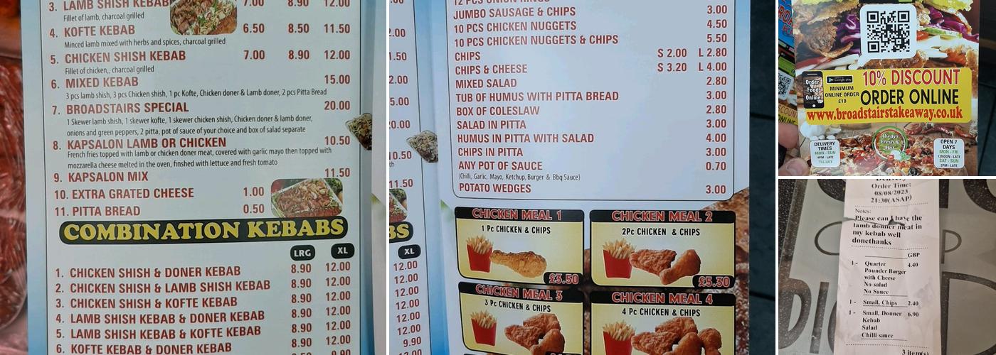 Broadstairs Kebab Menu