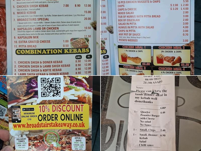 Broadstairs Kebab Menu