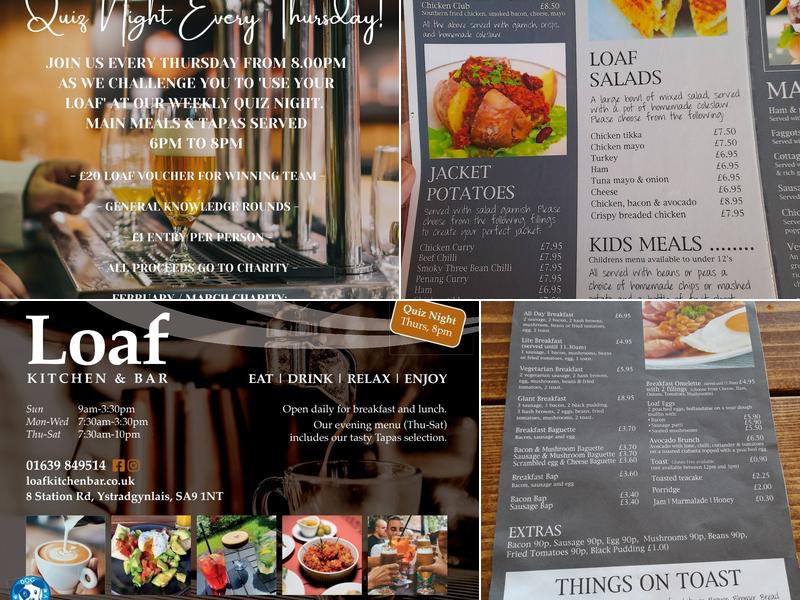 Loaf Kitchen Bar Menu