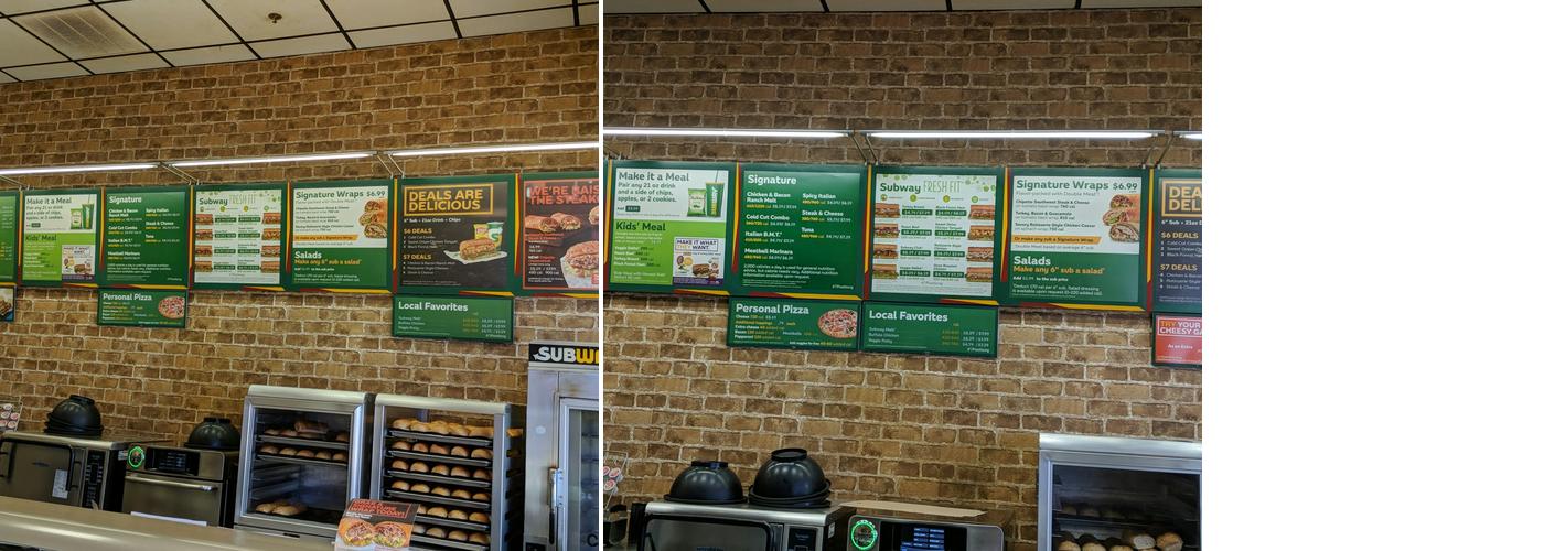 Subway Menu