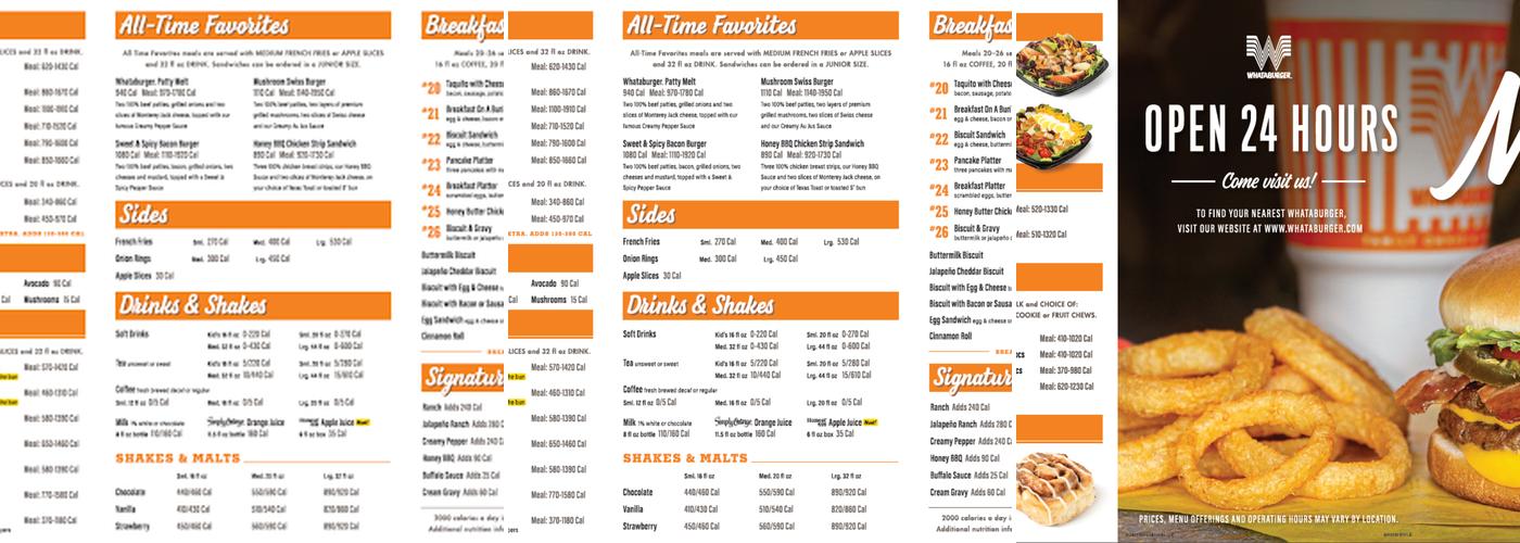 Whataburger Menu