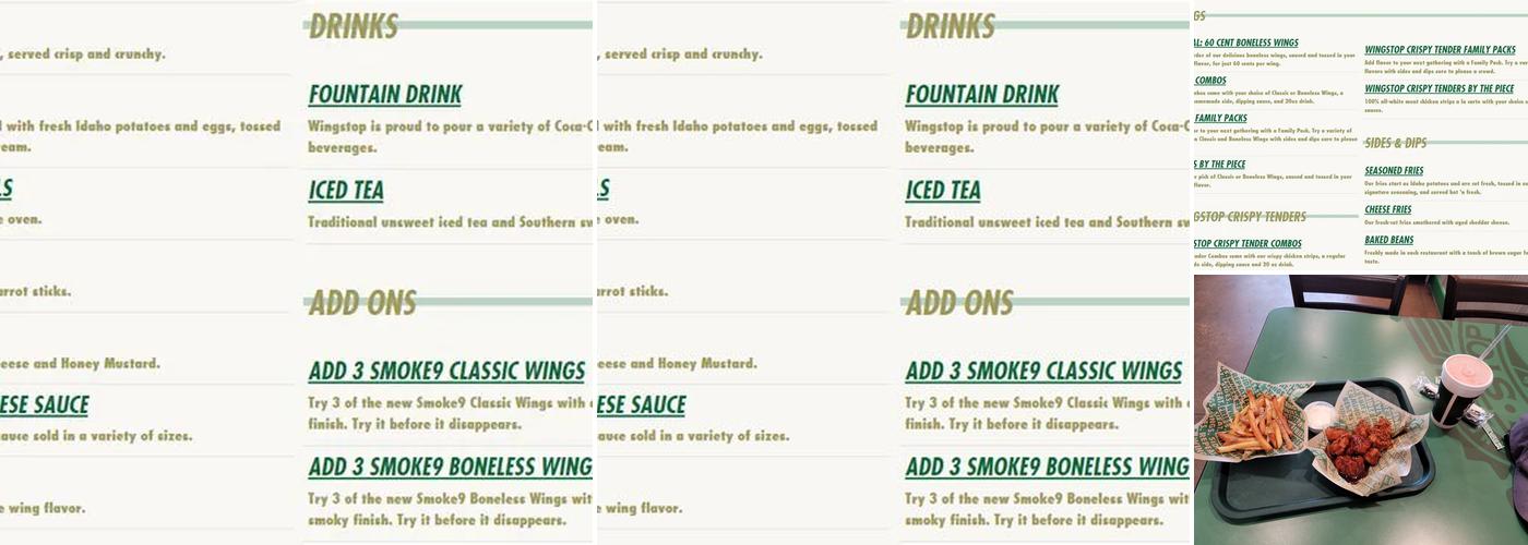 Wingstop Menu