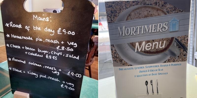 Mortimers Menu