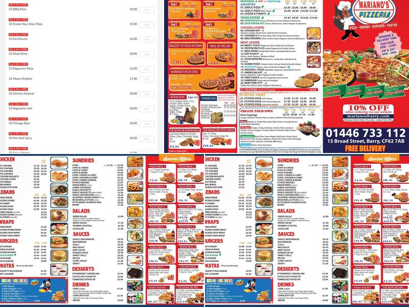 Manalos Pizza & Grill House Menu