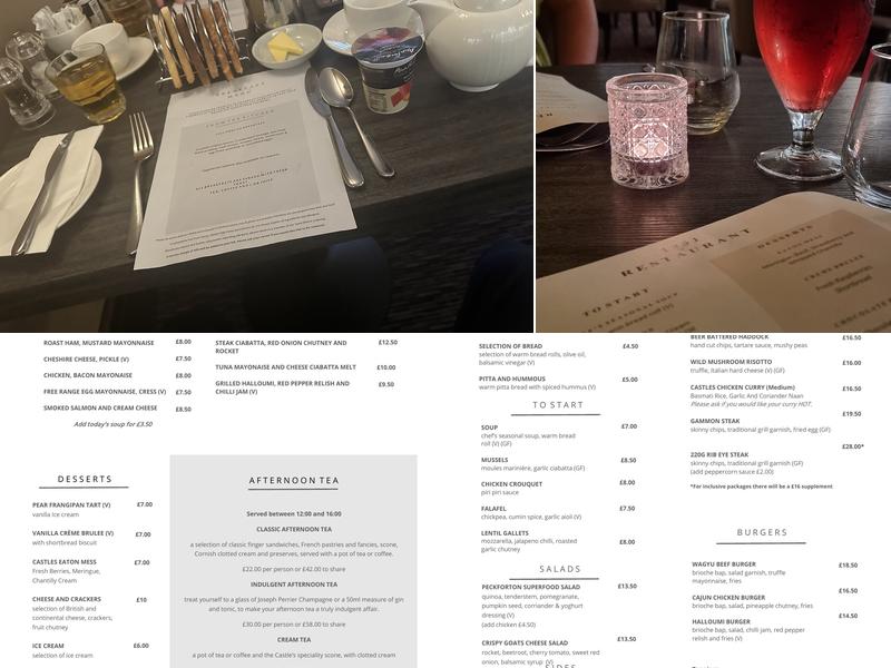 Peckforton Castle Menu