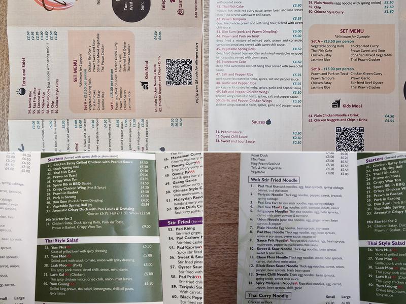 Tams Noodle Bar & Thai Food Menu