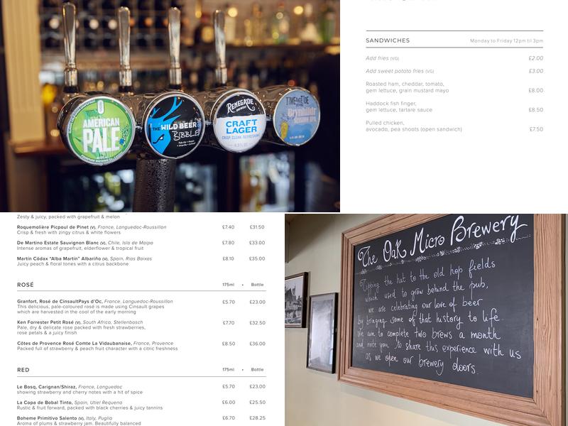 Oak Tavern & Tap House Menu