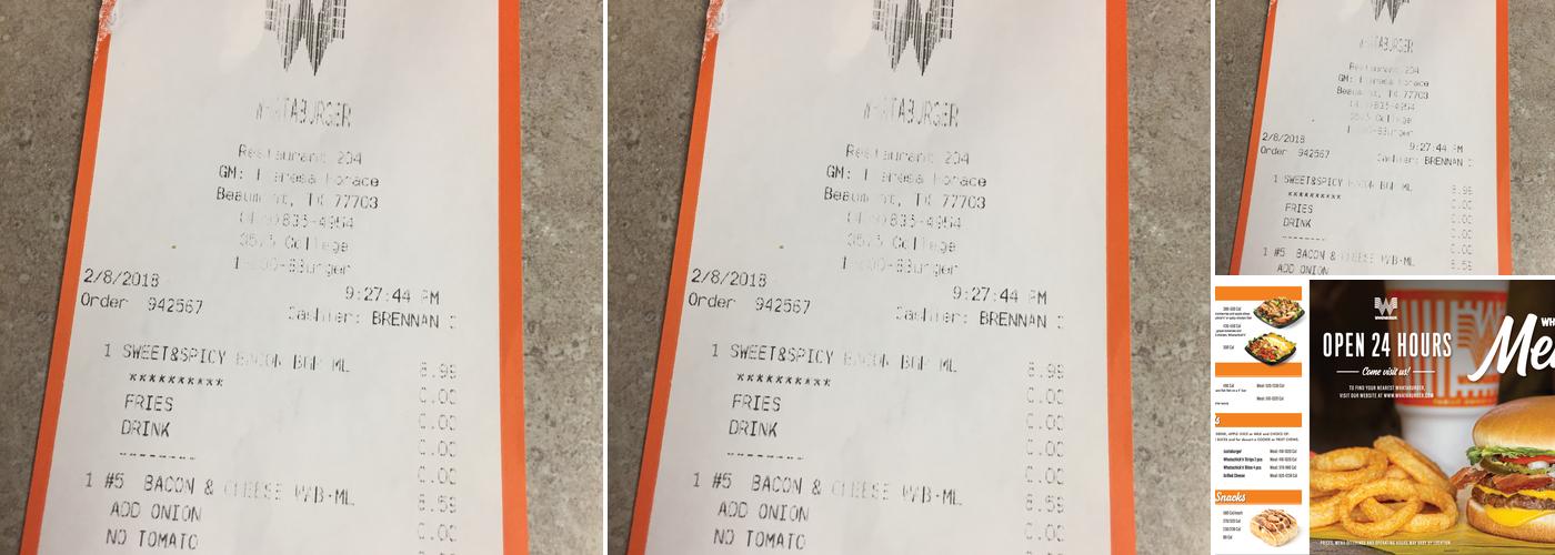 Whataburger Menu