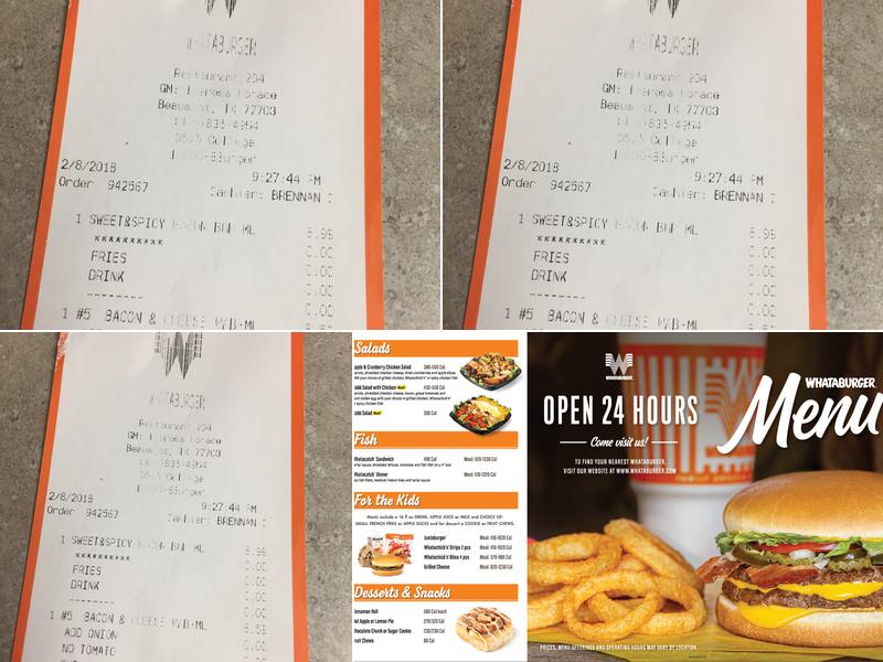 Whataburger Menu