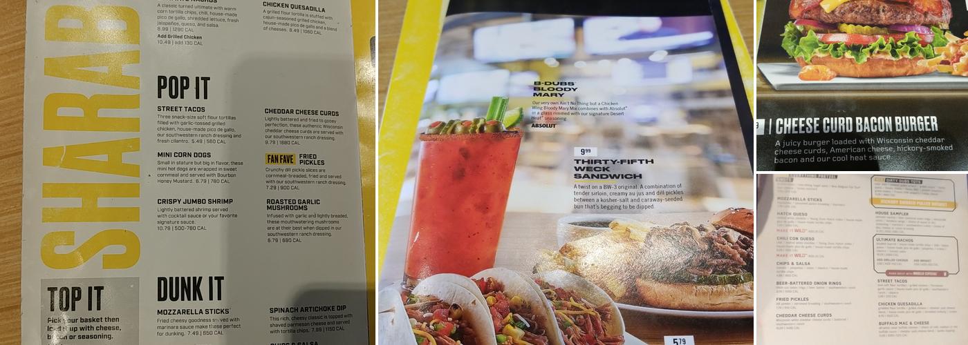 Buffalo Wild Wings Menu