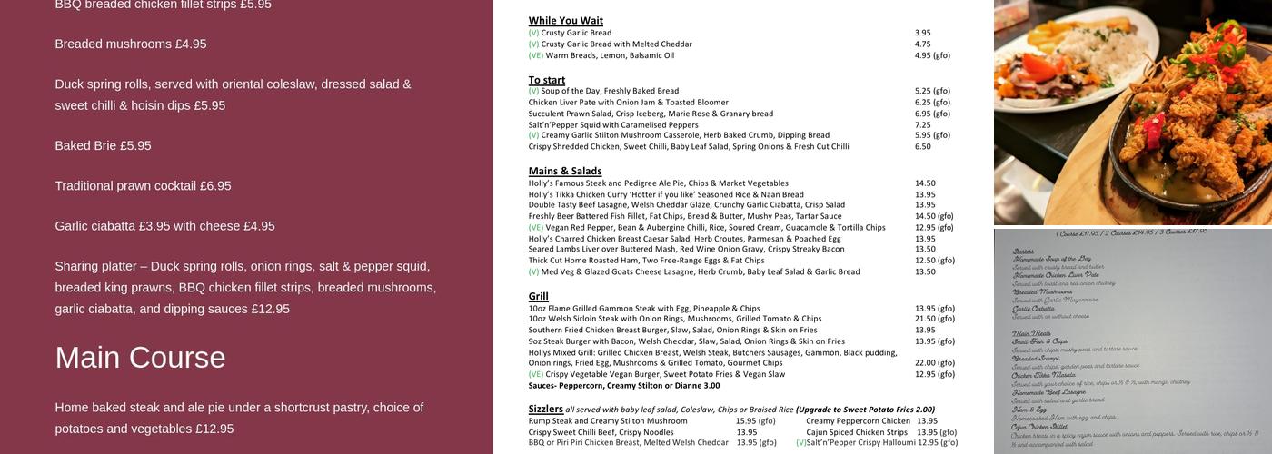 The Hollybush Menu
