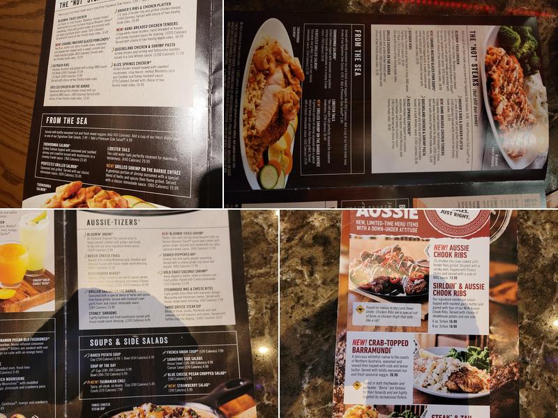 Outback Steakhouse Menu