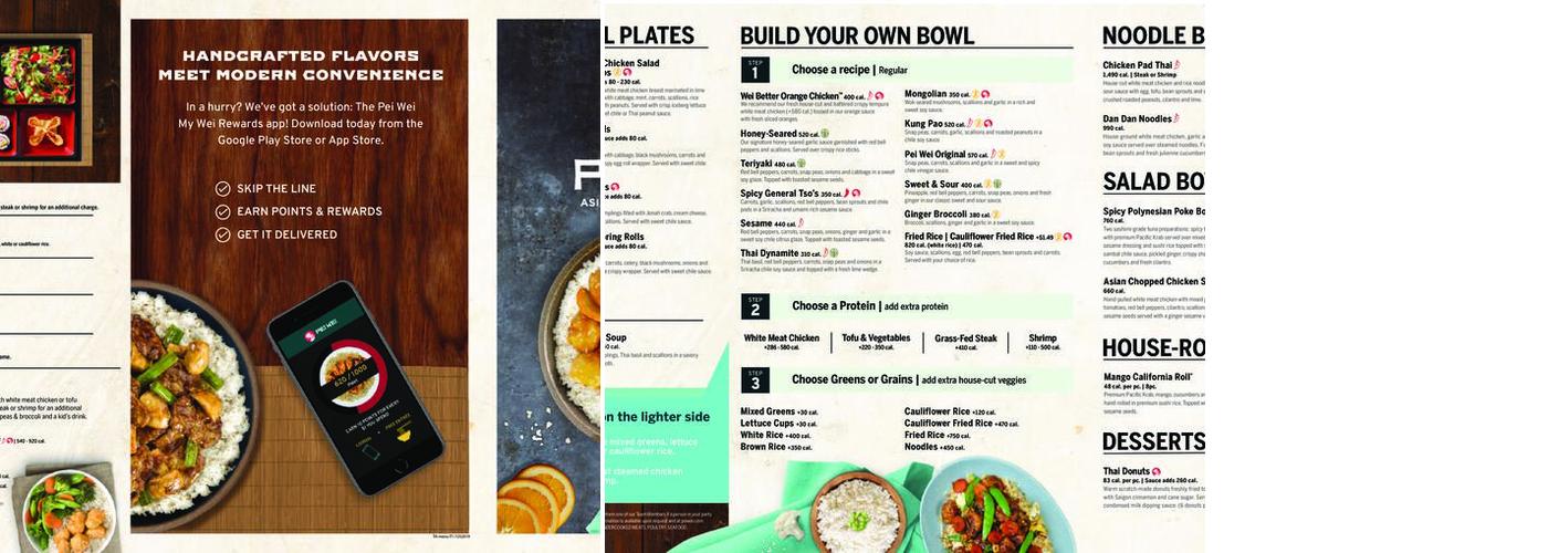 Pei Wei Menu