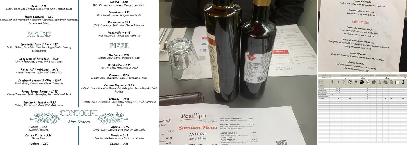 Posillipo Pizzeria Menu