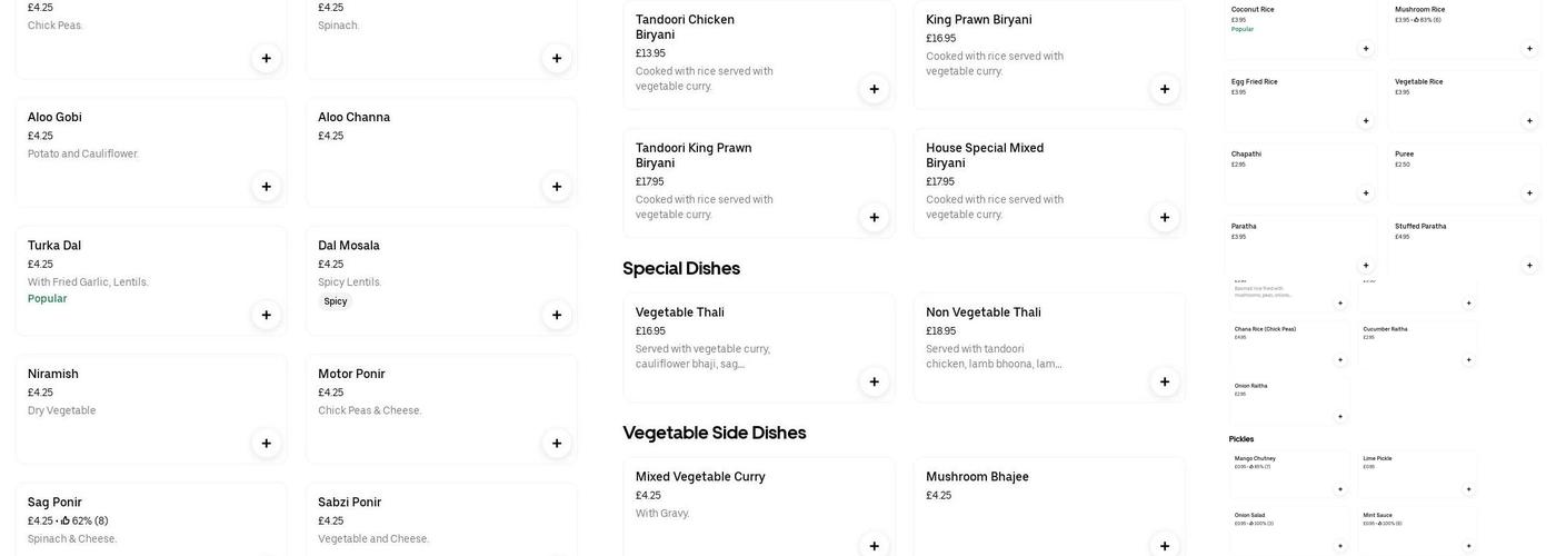 The Raj Indian Cusine Menu