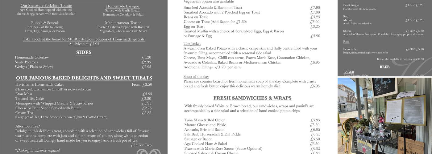 Havishams Coffee House & Sandwich Bar Menu