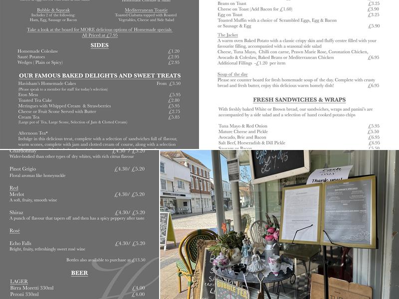 Havishams Coffee House & Sandwich Bar Menu