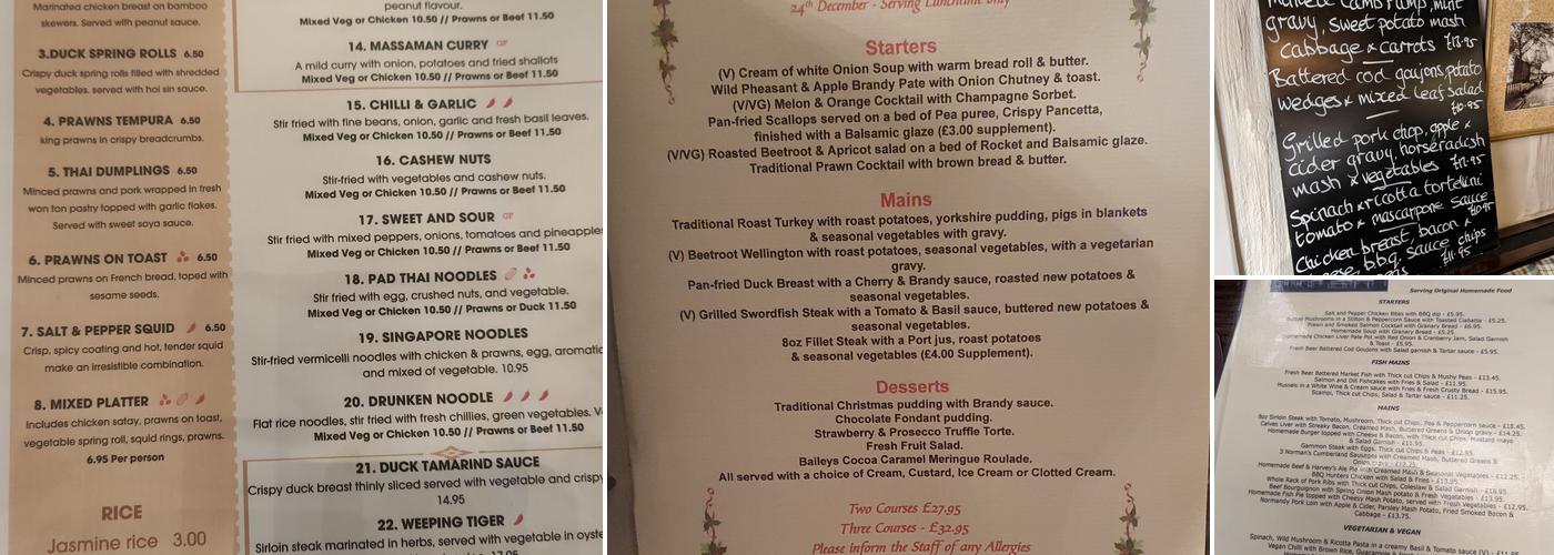 The Malt Shovel Ltd Menu