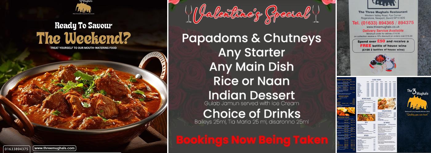 The Three Mughals Menu