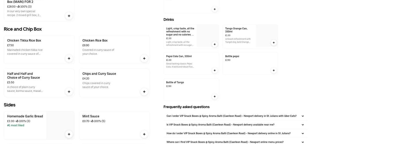 Spicy Aroma Balti Menu