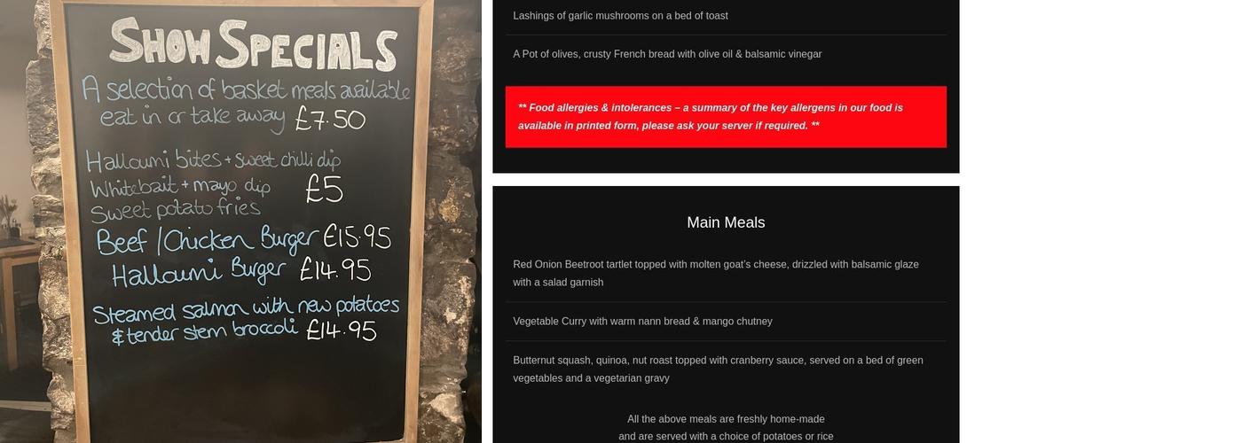 The Butchers Arms Menu