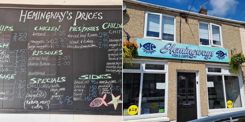 Hemingway’s Fish Bar Menu
